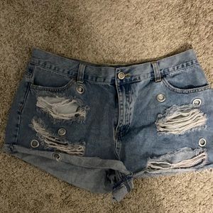 BLM hand painted denim shorts